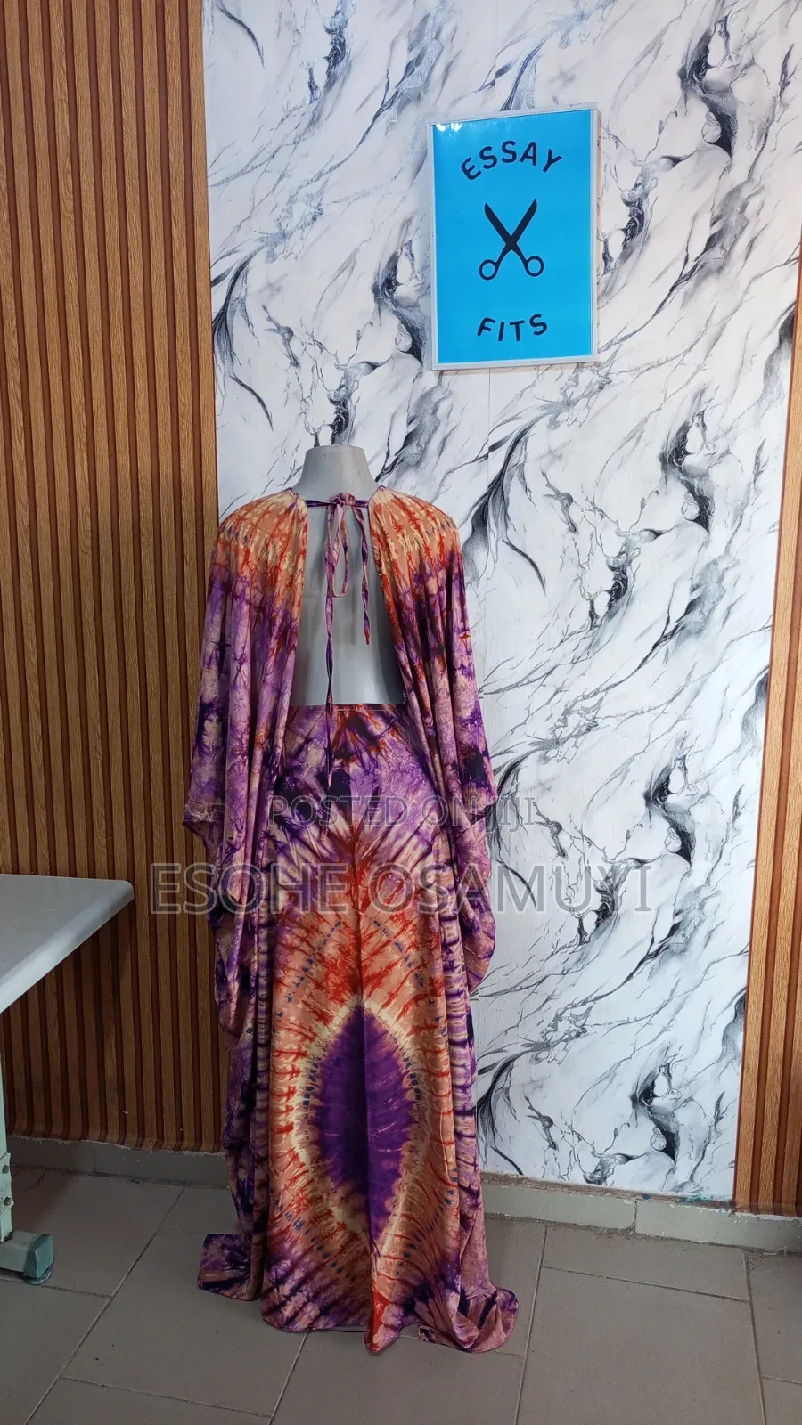 Adire Backless Gown