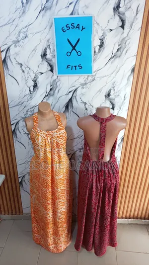 Adire Backless Gown