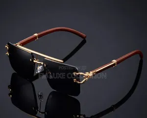 Rimless Gold Frame Sun Glasses