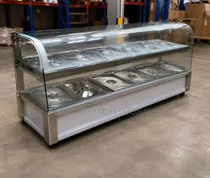 High Quality Curved Glass 6 Plate Imported Food Warmer Up and Down