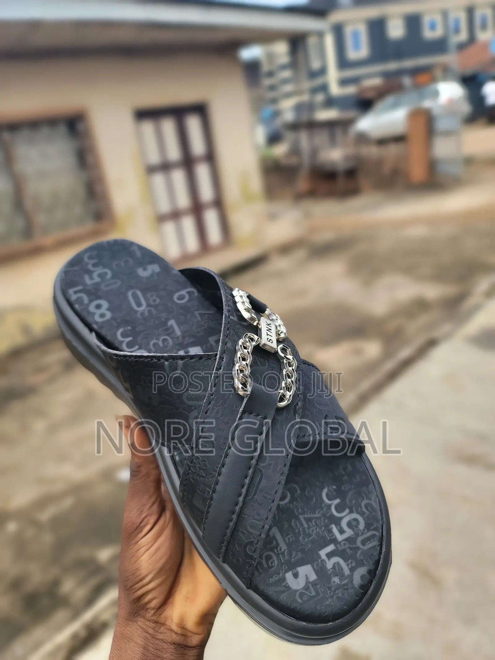 Black Single Slippers