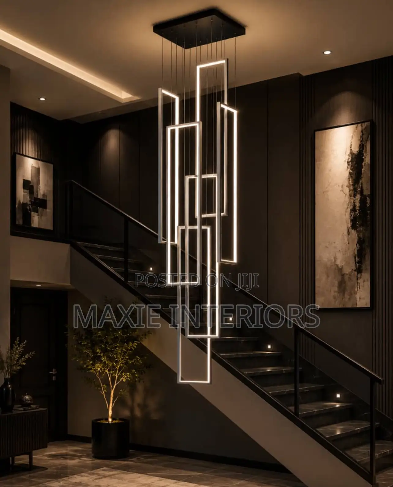 Modern Luxury LED Adjustable Staircase Chandelier