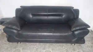 Black Leather Set of Chairs (3,2,1 Seater)