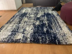 Sx7fts Vip Blue and Cream Premium Shaggy Center Rug