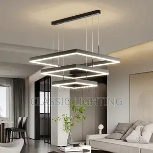 Modern Led Square Chandelier Bedroom Table Dining Living Room Kitchen