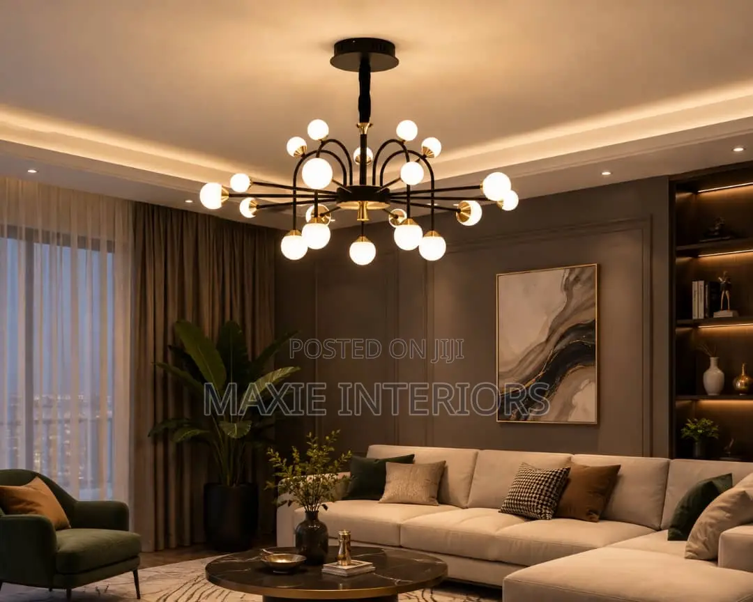 Nordic Large Chandeliers Magic Bean Molecular Lamp for Living Room