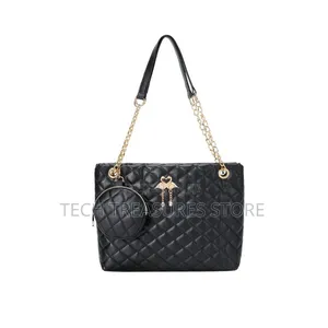 Fashion Tote Bag PU Gold Zipper Water Resistant Shoulder Bag