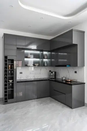 Stylish Kitchen Cabinets Crafted With Durable Marble Material,