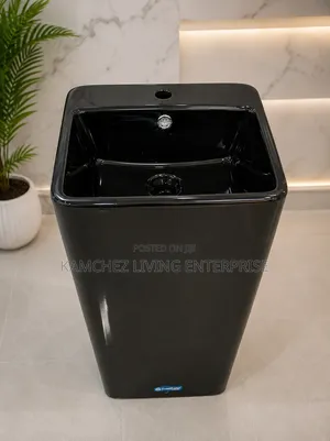 Premium Black Pedestal Wash Basin
