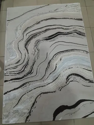 Premium Turkish Center Rug 6×6– Modern Luxury Abstract Marble Design