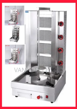 4-Burner Commercial Gas Shawarma Grill Machine