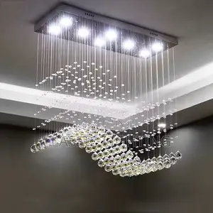 Rectangle Crystal Lamp Dining Room Chandelier Individuality Light