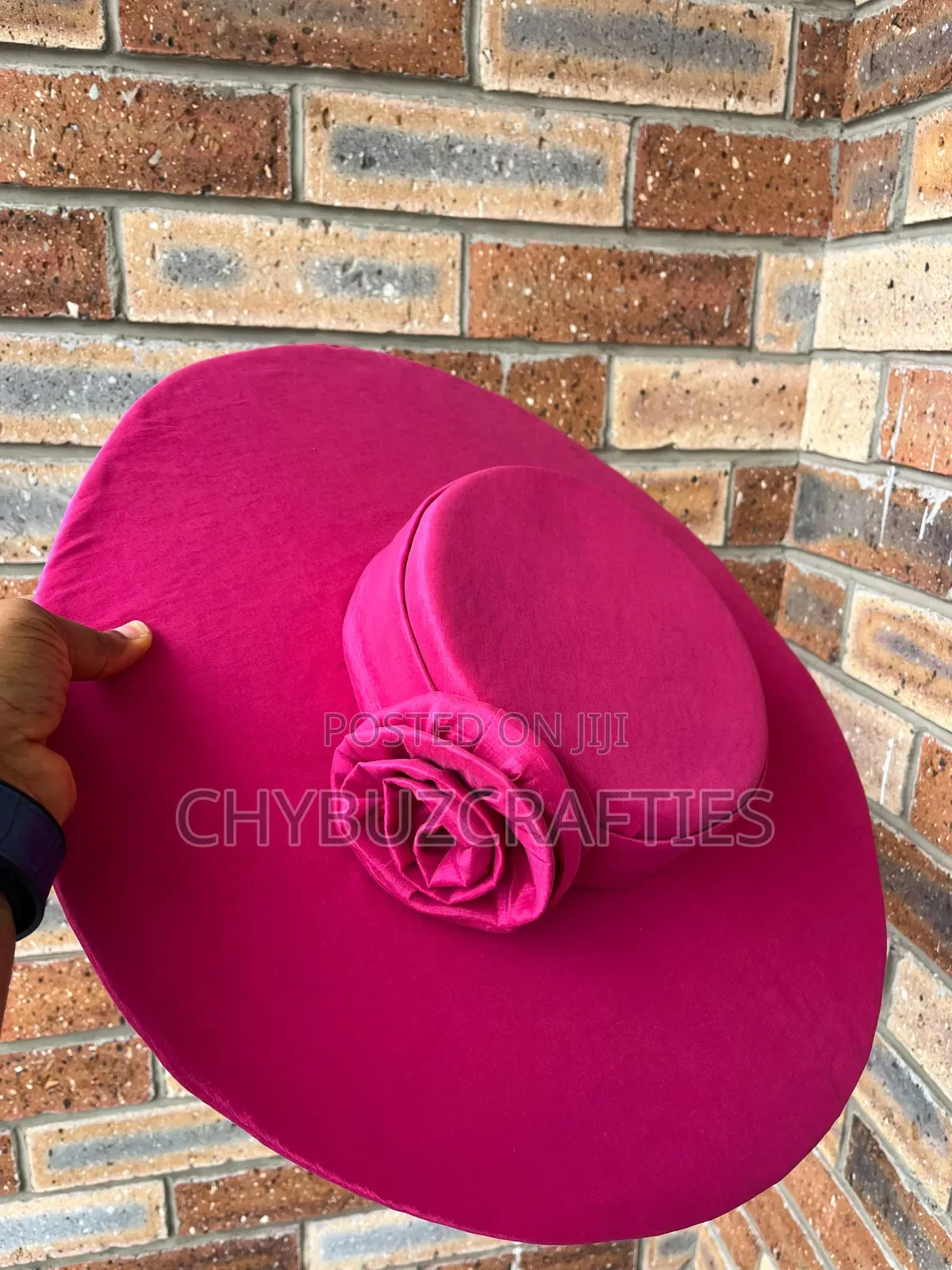 Pink Color Boater Hat
