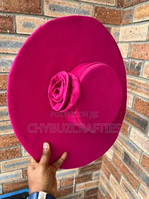 Pink Color Boater Hat