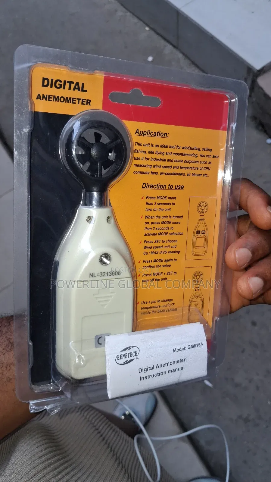 Anemometer Get From Powerline Global Company Today