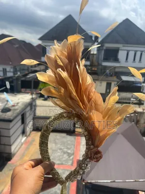 Gold Feathery Facinator