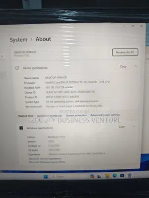 Laptop Dell Precision 7550 16GB Intel Core i7 SSD 512GB