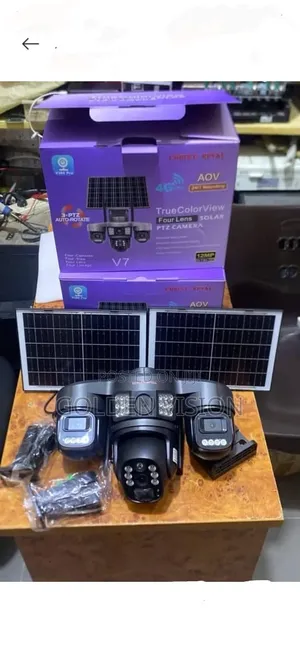 4-Lens AI Solar CCTV Camera–4G Security Camera With Double Solar Panel