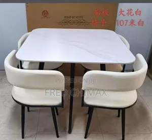 4 Chairs Marble Dining Table