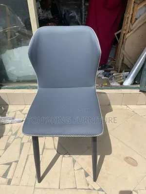 Imported Full Padded Leather Dining Chair With Black Metal Leg