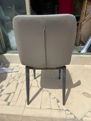 Imported Full Padded Leather Dining Chair With Black Metal Leg