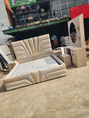 Luxury 6by6 Bed With Side Drawers and Vanity Table