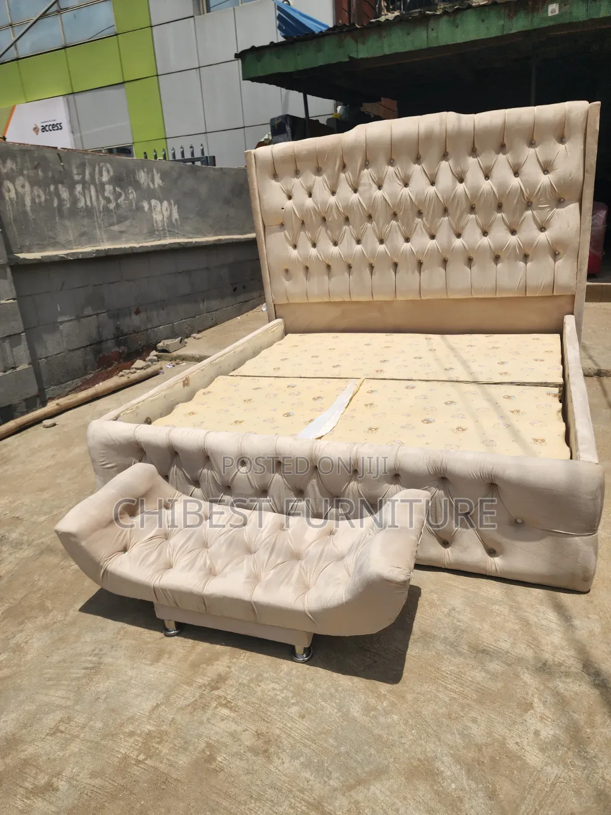 Neatly Cream Coloured 6by6 Bed.