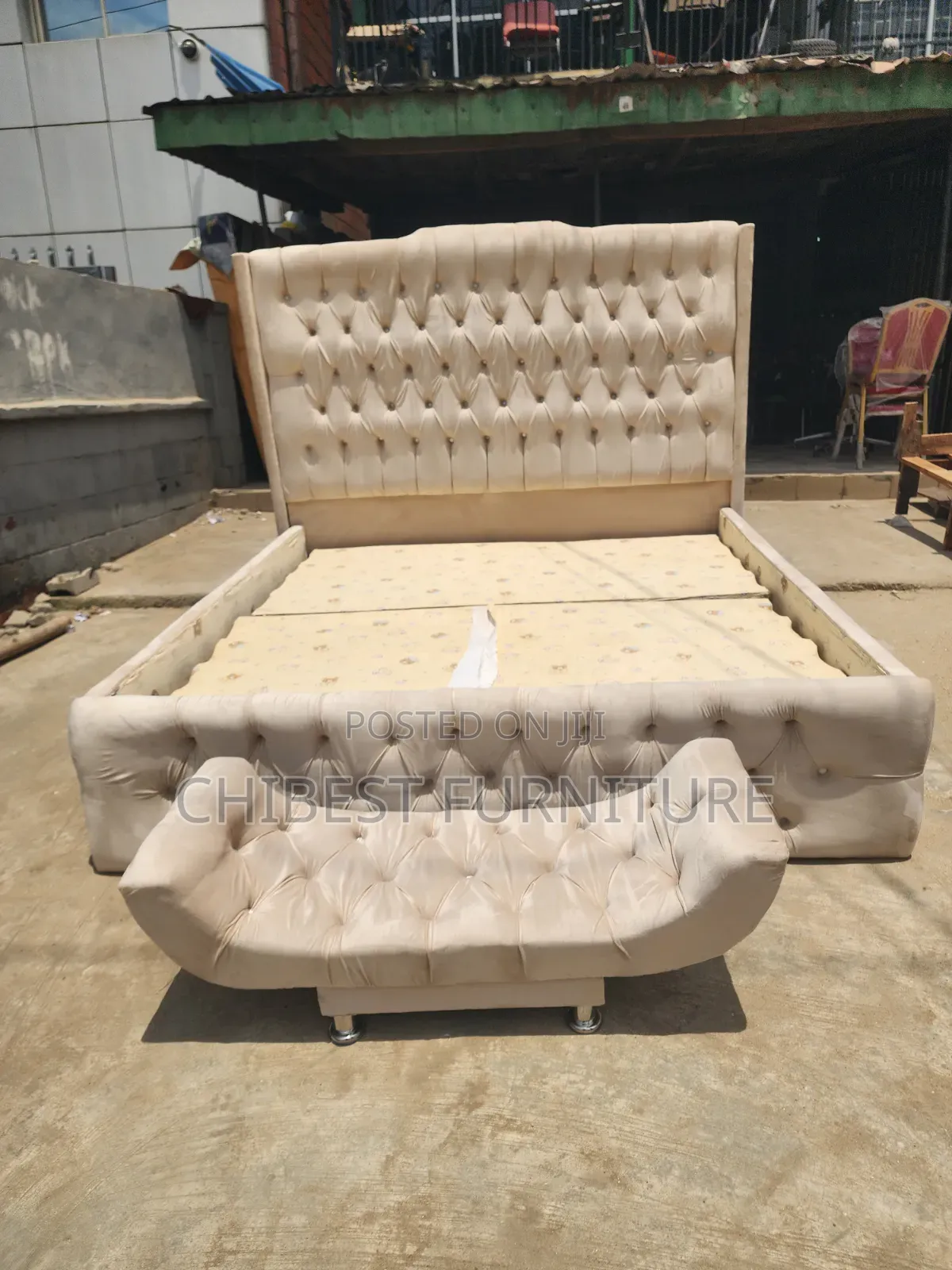 Neatly Cream Coloured 6by6 Bed.