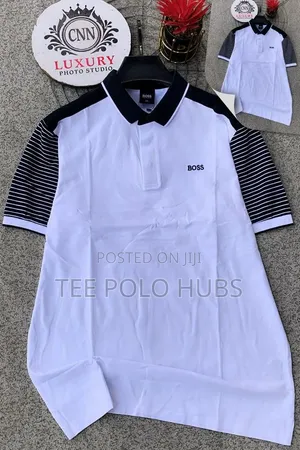 Premium Striped Sleeve Polo - Red, Navy Blue, White XL - 3XL