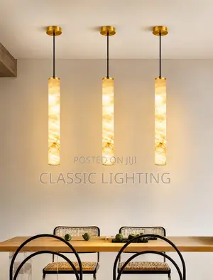Retro-Style Imitation Marble Resin Dining Room Bedroom Pendant Light