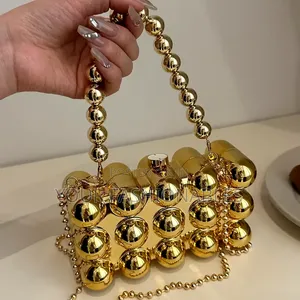 Stylish Gold Acrylic Box Clutch Purse
