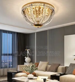 Bedroom Ceiling Lamp American Flat Light Luxury Crystal Lamp