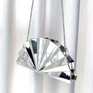 Classy Acrylic Fan Purse (Silver)