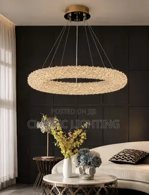 French Luxurious Crystal Pendant Lights for Living Room Spiral Light