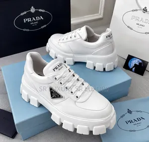 Premium-Looking White Prada-Style Chunky Sneakers