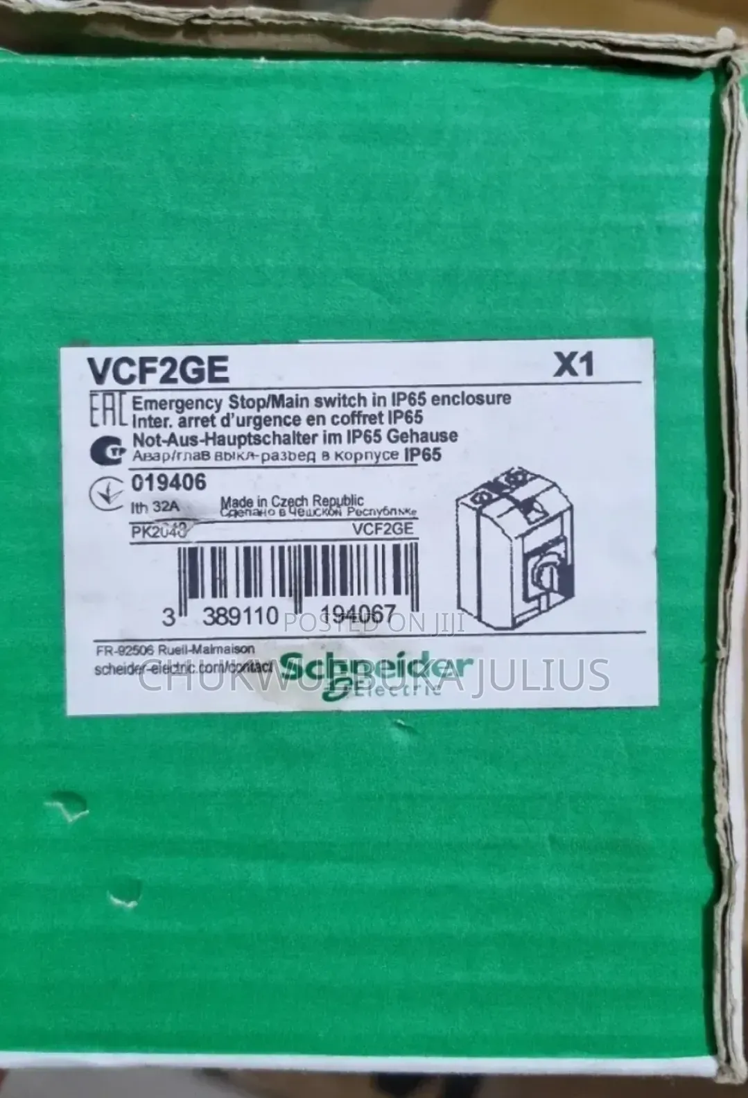 Schneider Electric VCF2GE Emergency Stop / Main Switch