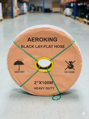 Aeroking 2" X 100m Heavy-Duty Black Lay-Flat Hose