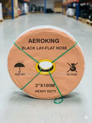 Aeroking 2" X 100m Heavy-Duty Black Lay-Flat Hose