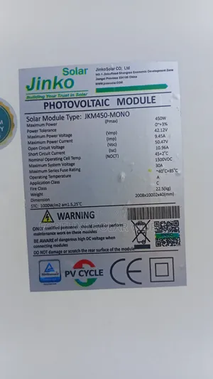 450watts Jinko Solar Mono Panel