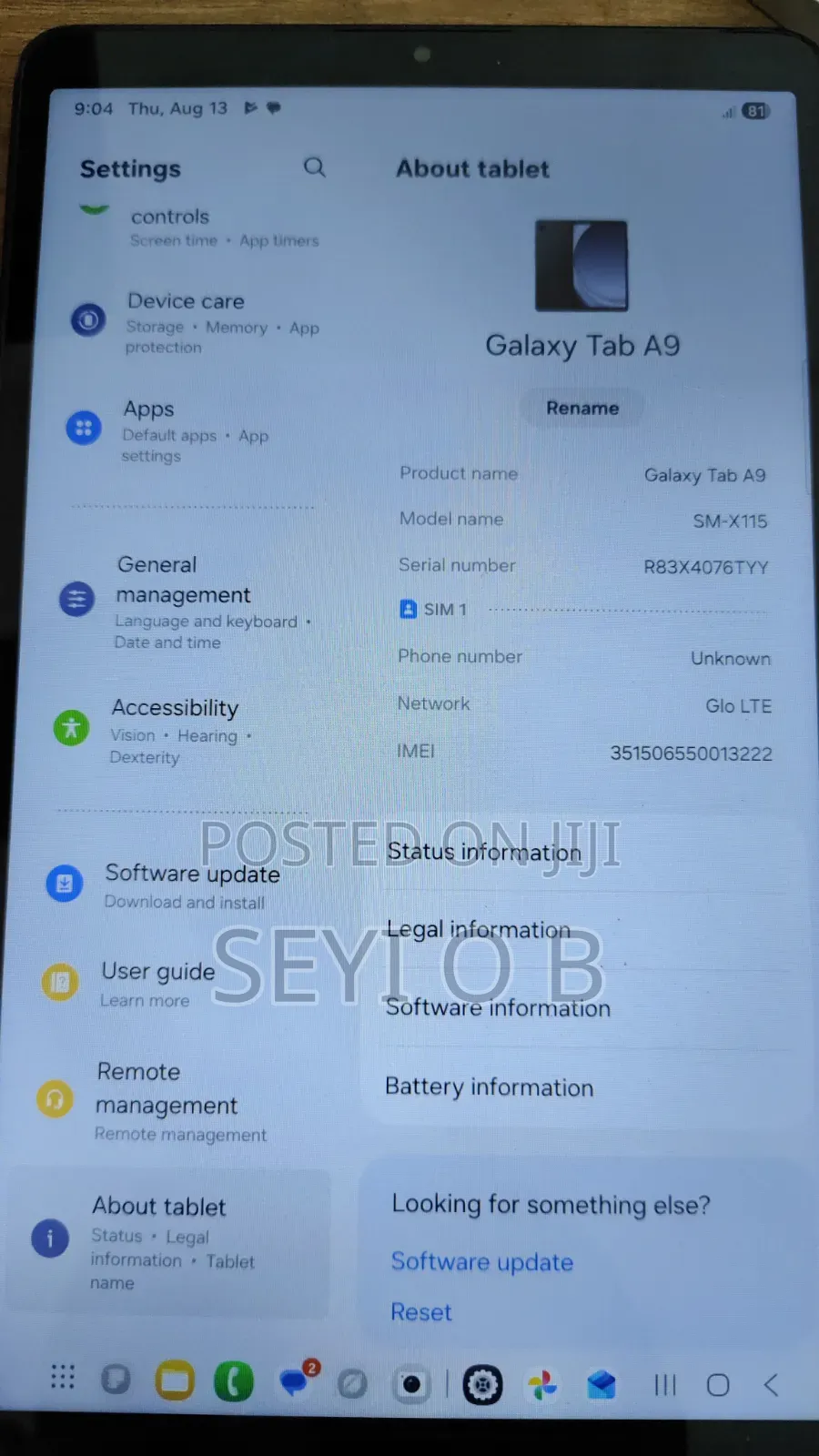 Samsung Galaxy Tab A9 64 GB Gray