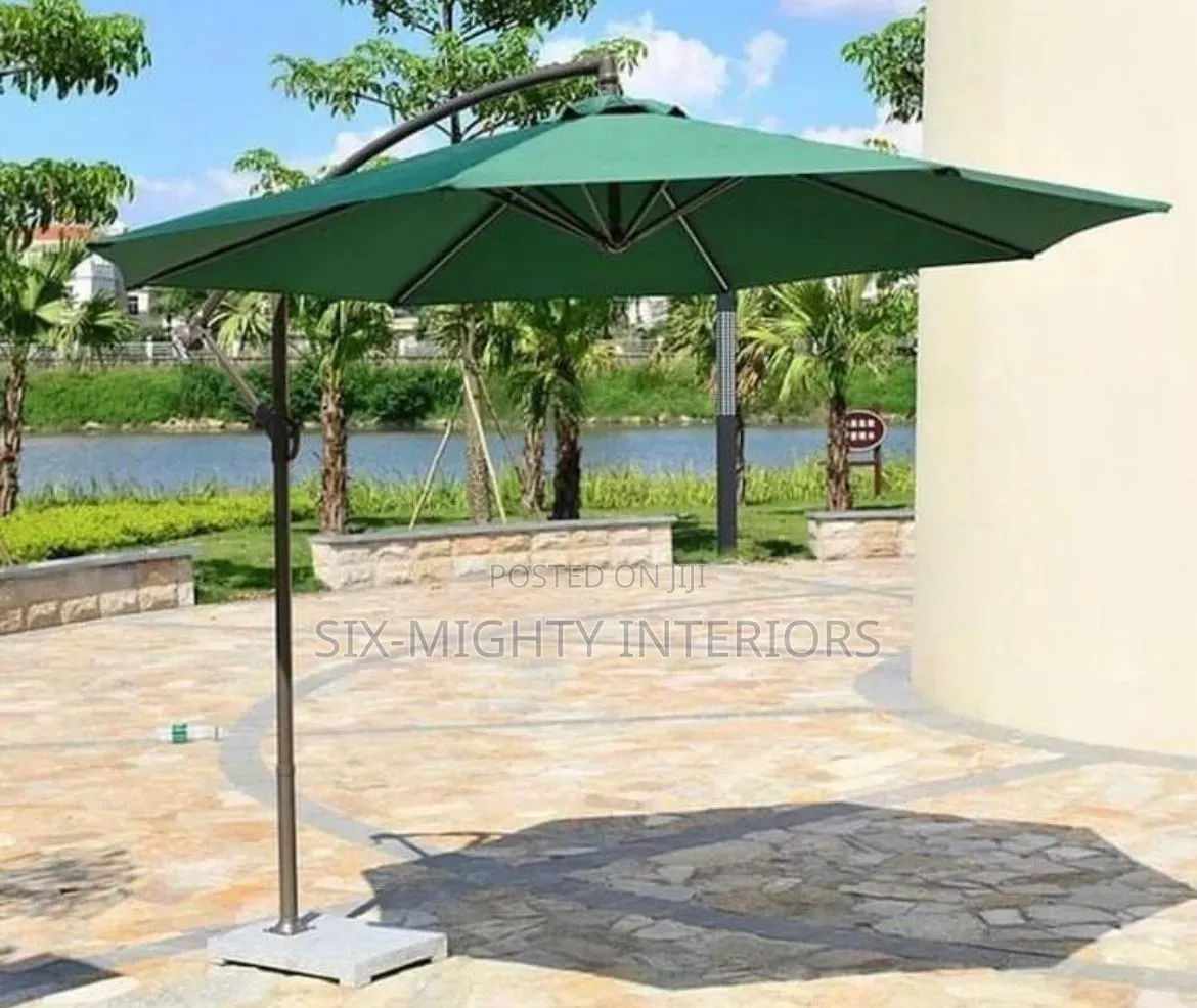 Outdoors Canopy Umbrella Parasol With Marble Base