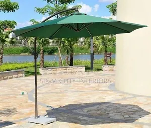 Outdoors Canopy Umbrella Parasol With Marble Base