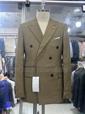 Olive Green Double Breasted Suit