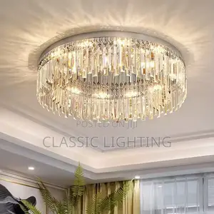 Crystal Ceiling Light Dimmable LED Chandelier for Living Room Bedroom