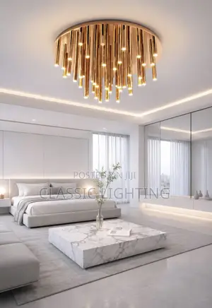 Modern Polished Round Living Room Dining Room Crystal Lamp