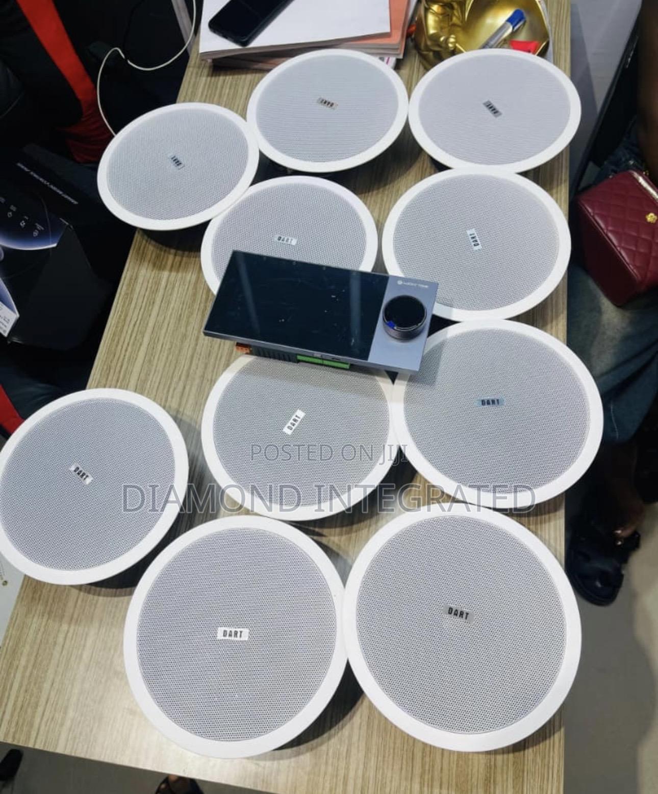 7 Inches Wall Amplifier With Knob With 10 Ceiling Speakers
