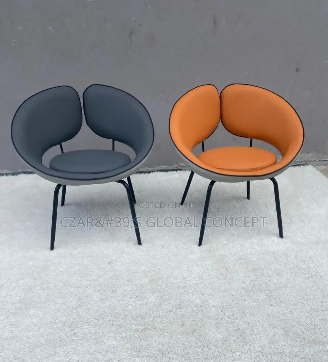 Luzury Iron Leg Leather Chairs