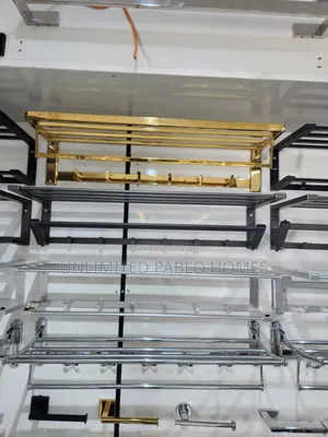 Standard Multi-Tier Towel Drying Rack With Hooks for Bathroom