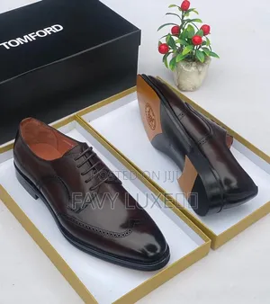 Ford Men’s Dark Brown Cap-Toe Leather Oxford Dress Shoe