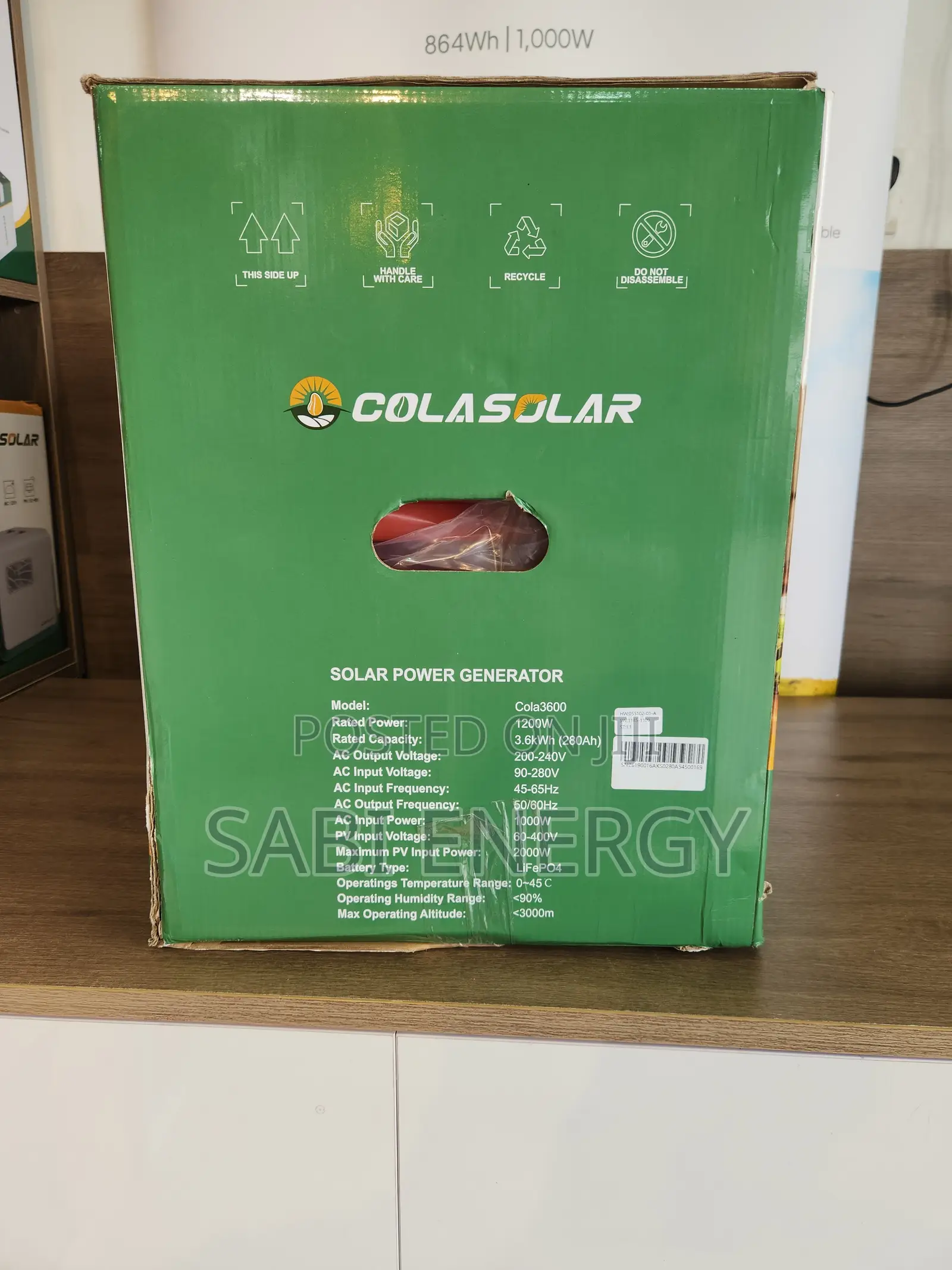 Cola 3600 Colar Solar Power Generator